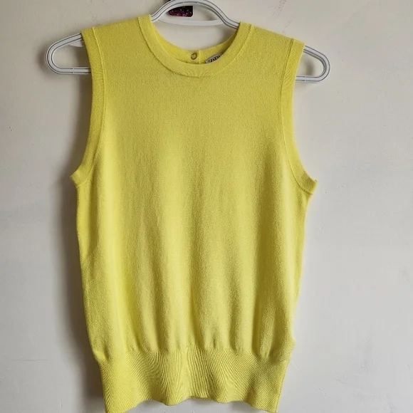 Size S-M Knit Tank Neon color Crew neck Semi-fitted Viscose blend ZARA - Picture 5 of 16